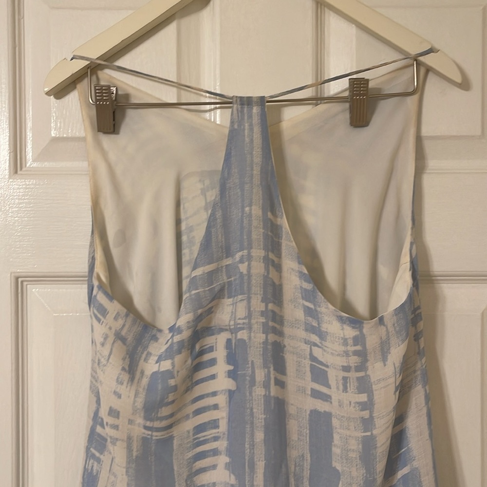 Three Eighty Two Blue And White Patterned Sundress - image 4